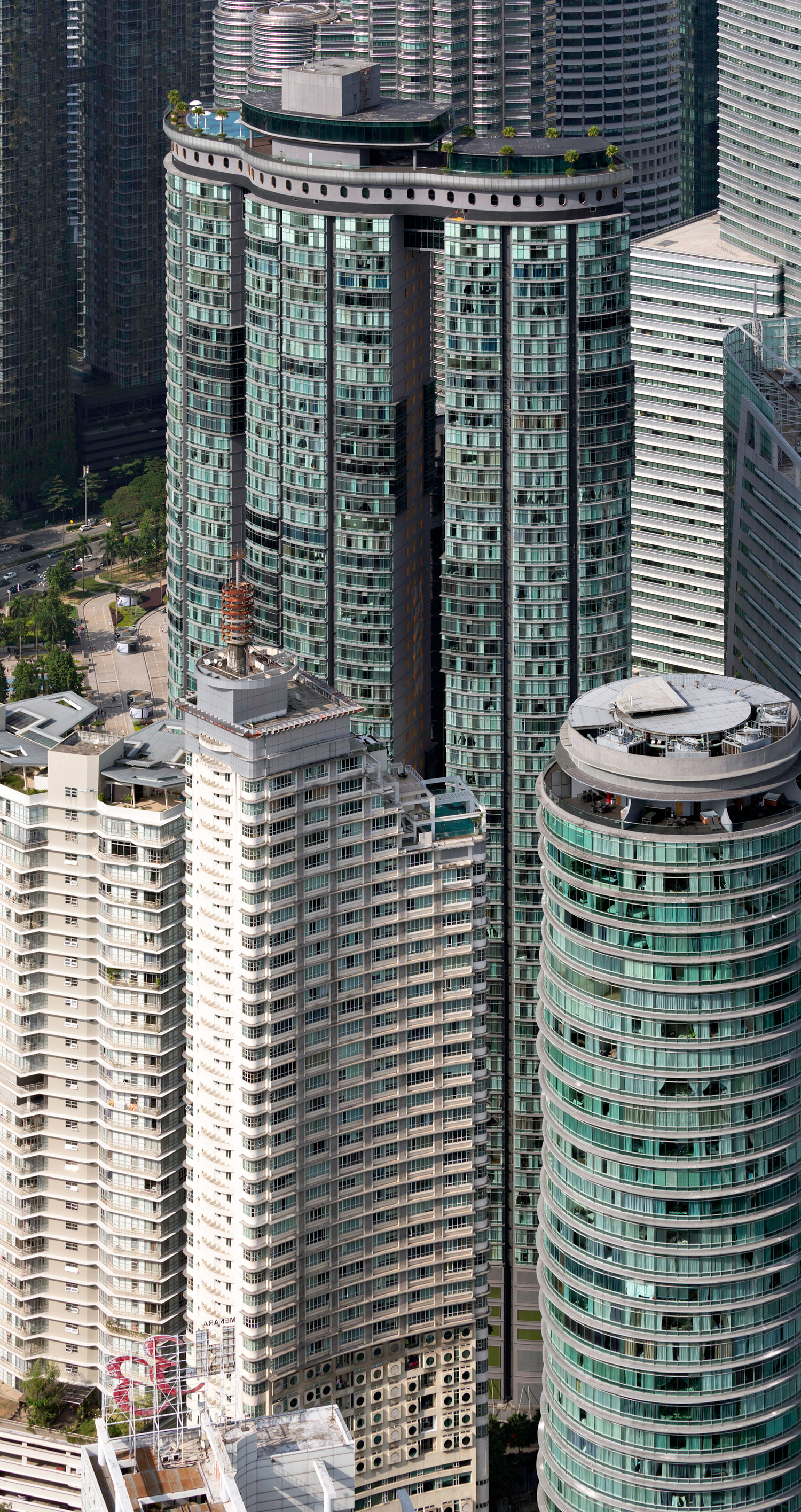 Sky Suites @ KLCC A-C, Kuala Lumpur - View from KL Tower. © Mathias Beinling